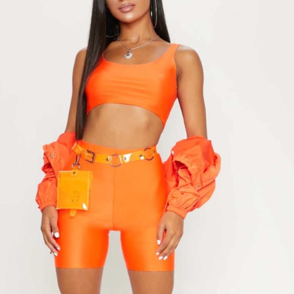 Neon Orange Biker Short
